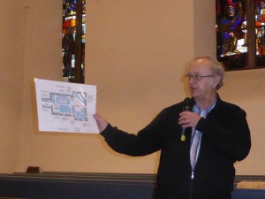 Grundriss und frühere Bestuhlung der Kirche