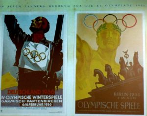 Werbeplakate für Winter- und Sommerspiele 1936